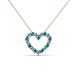 2 - Zayna 2.00 mm Round London Blue Topaz and Diamond Heart Pendant 