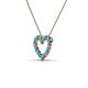 3 - Zayna 2.00 mm Round London Blue Topaz and Diamond Heart Pendant 