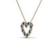 3 - Zayna 2.00 mm Round Blue and White Diamond Heart Pendant 