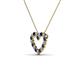 3 - Zayna 2.00 mm Round Blue Sapphire and Lab Grown Diamond Heart Pendant 