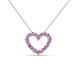 2 - Zayna 2.00 mm Round Pink Sapphire and Lab Grown Diamond Heart Pendant 