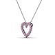 3 - Zayna 2.00 mm Round Pink Sapphire and Lab Grown Diamond Heart Pendant 