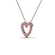 3 - Zayna 2.00 mm Round Pink Sapphire and Lab Grown Diamond Heart Pendant 