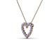 3 - Zayna 2.00 mm Round Tanzanite and Lab Grown Diamond Heart Pendant 