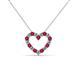 2 - Zayna 2.00 mm Round Ruby and Lab Grown Diamond Heart Pendant 