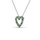 3 - Zayna 2.00 mm Round Green Garnet and Lab Grown Diamond Heart Pendant 