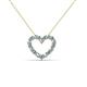 2 - Zayna 2.00 mm Round Aquamarine and Lab Grown Diamond Heart Pendant 