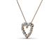 3 - Zayna 2.00 mm Round Aquamarine and Lab Grown Diamond Heart Pendant 