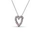 3 - Zayna 2.00 mm Round Pink Tourmaline and Lab Grown Diamond Heart Pendant 