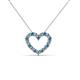 2 - Zayna 2.00 mm Round Blue Topaz and Lab Grown Diamond Heart Pendant 