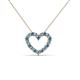 2 - Zayna 2.00 mm Round Blue Topaz and Lab Grown Diamond Heart Pendant 