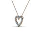 3 - Zayna 2.00 mm Round Blue Topaz and Lab Grown Diamond Heart Pendant 