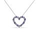 2 - Zayna 2.00 mm Round Iolite and Lab Grown Diamond Heart Pendant 