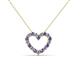 2 - Zayna 2.00 mm Round Iolite and Lab Grown Diamond Heart Pendant 