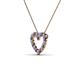 3 - Zayna 2.00 mm Round Iolite and Lab Grown Diamond Heart Pendant 