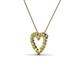 3 - Zayna 2.00 mm Round Peridot and Lab Grown Diamond Heart Pendant 
