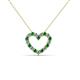 2 - Zayna 2.00 mm Round Emerald and Lab Grown Diamond Heart Pendant 