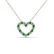2 - Zayna 2.00 mm Round Emerald and Lab Grown Diamond Heart Pendant 