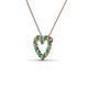 3 - Zayna 2.00 mm Round Emerald and Lab Grown Diamond Heart Pendant 