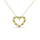 2 - Zayna 2.00 mm Round Yellow Sapphire and Lab Grown Diamond Heart Pendant 