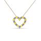 2 - Zayna 2.00 mm Round Yellow Sapphire and Lab Grown Diamond Heart Pendant 