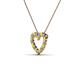 3 - Zayna 2.00 mm Round Yellow Sapphire and Lab Grown Diamond Heart Pendant 