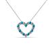 2 - Zayna 2.00 mm Round London Blue Topaz and Lab Grown Diamond Heart Pendant 