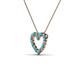 3 - Zayna 2.00 mm Round London Blue Topaz and Lab Grown Diamond Heart Pendant 