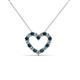 2 - Zayna 2.00 mm Round Blue Diamond and Lab Grown Diamond Heart Pendant 