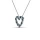 3 - Zayna 2.00 mm Round Blue Diamond and Lab Grown Diamond Heart Pendant 