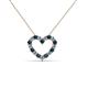 2 - Zayna 2.00 mm Round Blue Diamond and Lab Grown Diamond Heart Pendant 