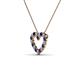 3 - Zayna 2.00 mm Round Blue Sapphire and Lab Grown Diamond Heart Pendant 