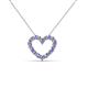 2 - Zayna 2.00 mm Round Tanzanite and Lab Grown Diamond Heart Pendant 