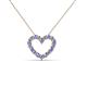 2 - Zayna 2.00 mm Round Tanzanite and Lab Grown Diamond Heart Pendant 