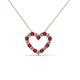 2 - Zayna 2.00 mm Round Ruby and Lab Grown Diamond Heart Pendant 