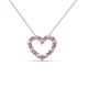 2 - Zayna 2.00 mm Round Pink Tourmaline and Lab Grown Diamond Heart Pendant 