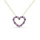 2 - Zayna 2.00 mm Round Amethyst and Lab Grown Diamond Heart Pendant 