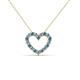 2 - Zayna 2.00 mm Round Blue Topaz and Lab Grown Diamond Heart Pendant 