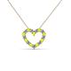 2 - Zayna 2.00 mm Round Peridot and Lab Grown Diamond Heart Pendant 