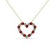 2 - Zayna 2.00 mm Round Red Garnet and Lab Grown Diamond Heart Pendant 