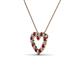 3 - Zayna 2.00 mm Round Red Garnet and Lab Grown Diamond Heart Pendant 