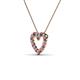 3 - Zayna 2.00 mm Round Rhodolite Garnet and Lab Grown Diamond Heart Pendant 