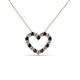 2 - Zayna 2.00 mm Round Black Diamond and Lab Grown Diamond Heart Pendant 