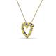 3 - Zayna 2.00 mm Round Yellow Sapphire and Lab Grown Diamond Heart Pendant 