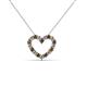 2 - Zayna 2.00 mm Round Smoky Quartz and Lab Grown Diamond Heart Pendant 