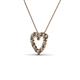 3 - Zayna 2.00 mm Round Smoky Quartz and Lab Grown Diamond Heart Pendant 