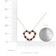 5 - Zayna 2.00 mm Round Red Garnet and Diamond Heart Pendant 