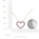 5 - Zayna 2.00 mm Round Pink Tourmaline and Diamond Heart Pendant 