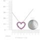 5 - Zayna 2.00 mm Round Pink Sapphire and Lab Grown Diamond Heart Pendant 