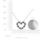 5 - Zayna 2.00 mm Round Black Diamond and Lab Grown Diamond Heart Pendant 